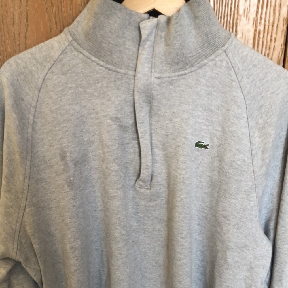 Lacoste Gray 1/4 Zip Size 6 (US LG)